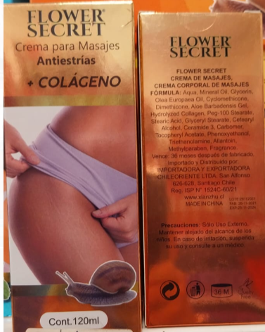 Crema Antiestrias FLOWER SECRET Colageno